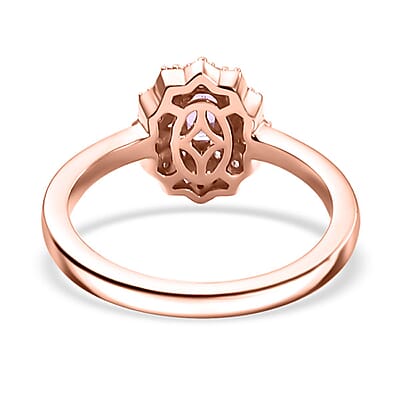 D'Joy Madagascar Purple Sapphire and Multi Gemstone 0.85 ctw Celestial Blossom Ring in 18K Vermeil Rose Gold Over Sterling Silver (Size 10.0)