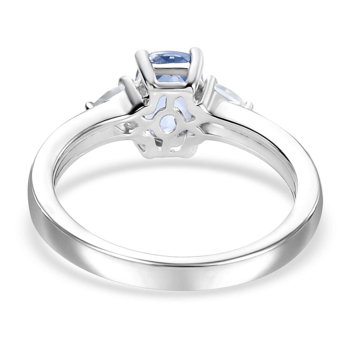 Signity Ice Blue Topaz and White Topaz 1.35 ctw Ring in Platinum Over Sterling Silver (Size 10.0) image number 4