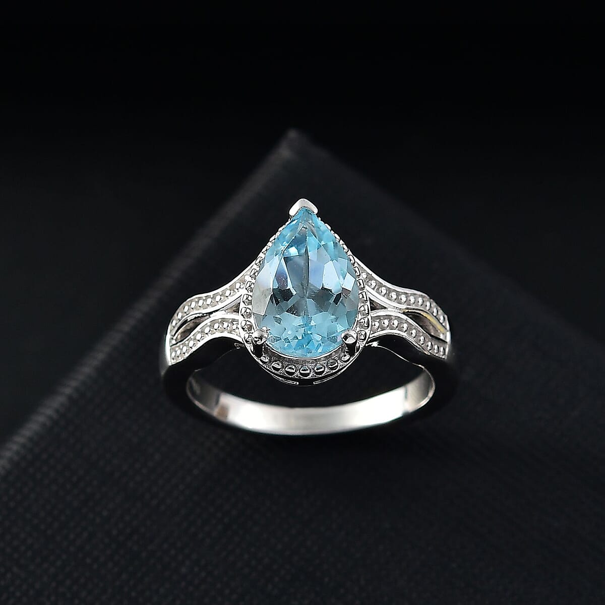 D'Joy Sky Blue Topaz 2.35 ctw Ocean Whisper Ring in Platinum Over Sterling Silver (Size 6.0) image number 1