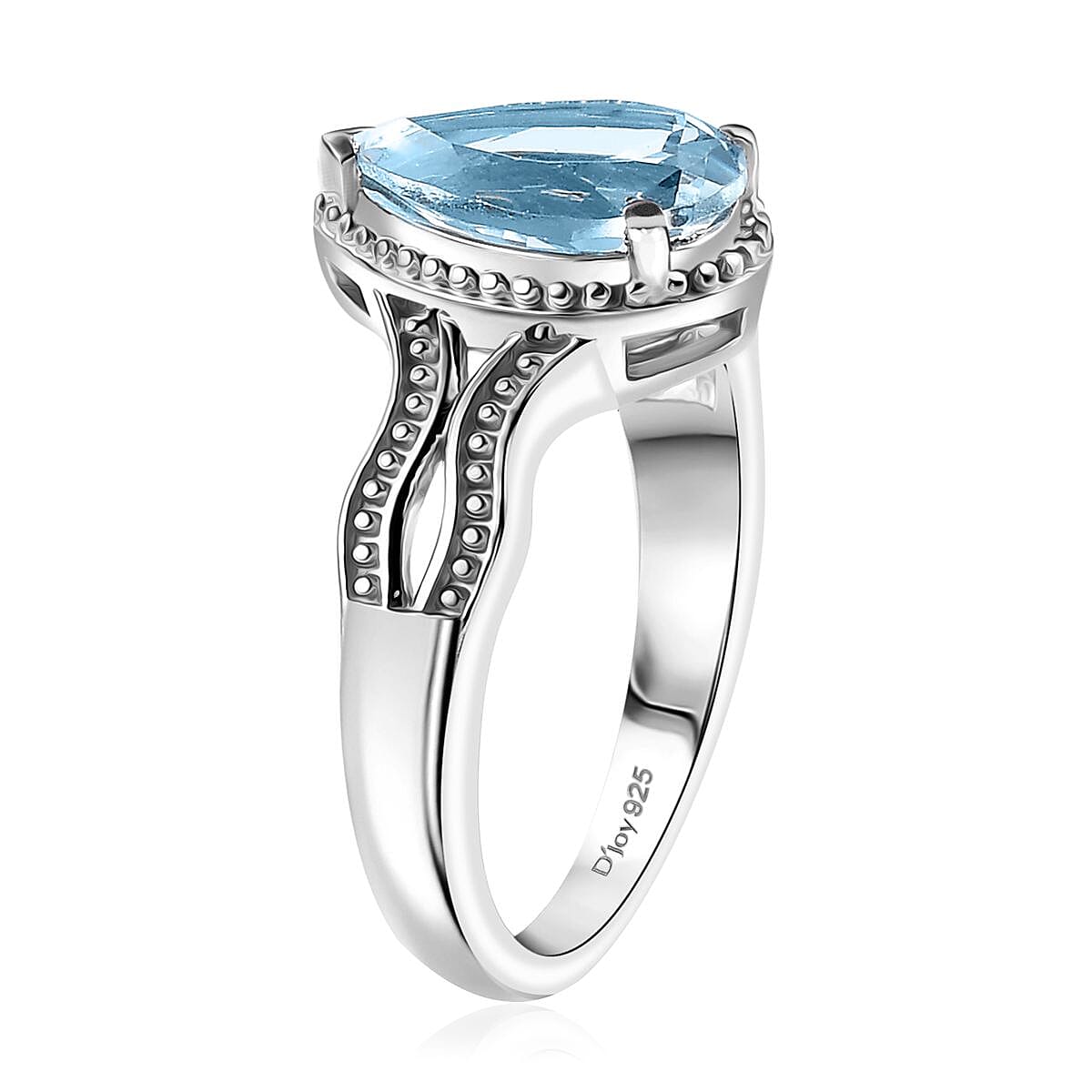 D'Joy Sky Blue Topaz 2.35 ctw Ocean Whisper Ring in Platinum Over Sterling Silver (Size 6.0) image number 3