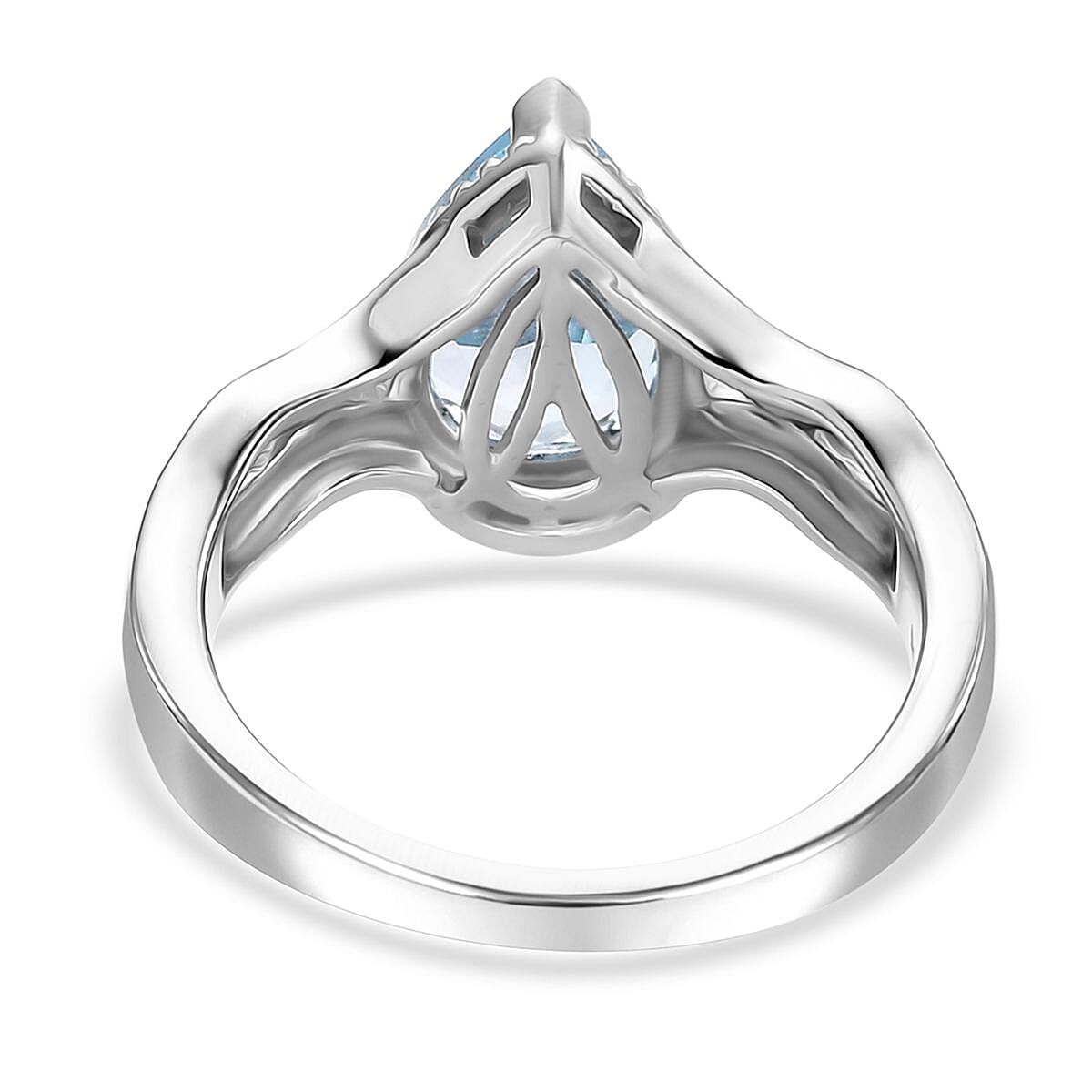 D'Joy Sky Blue Topaz 2.35 ctw Ocean Whisper Ring in Platinum Over Sterling Silver (Size 6.0) image number 4