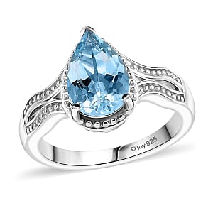 Sky Blue Topaz 2.35 ctw Ocean Whisper Ring in Platinum Over Sterling Silver (Size 7.0)