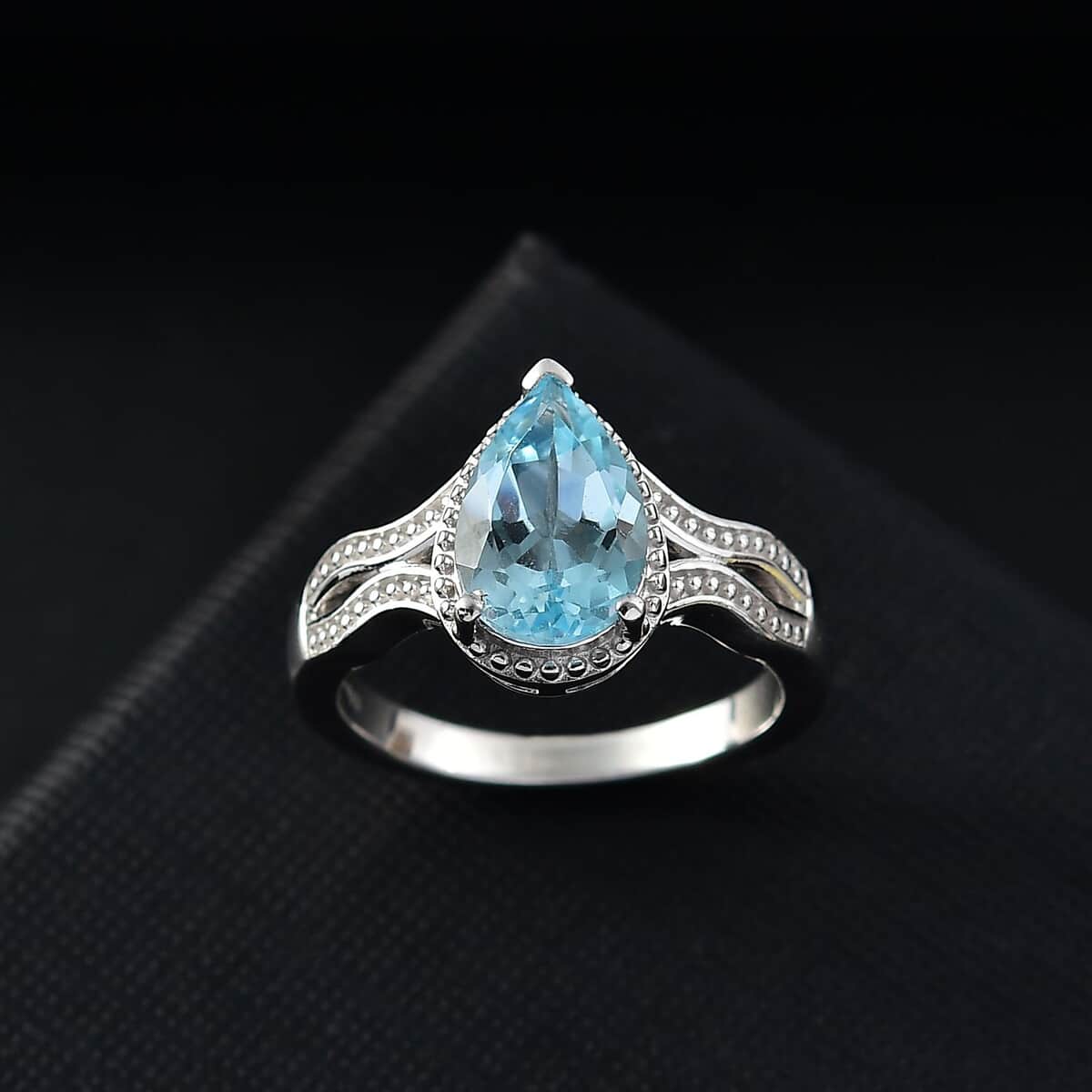 Sky Blue Topaz 2.35 ctw Ocean Whisper Ring in Platinum Over Sterling Silver (Size 8.0) image number 1