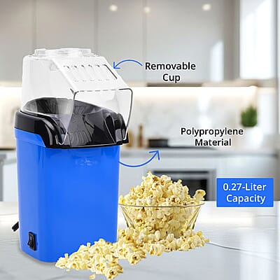 Symphony Home Hot Air Popcorn Maker with Power Cord 0.27L - Blue
