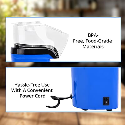 Symphony Home Hot Air Popcorn Maker with Power Cord 0.27L - Blue