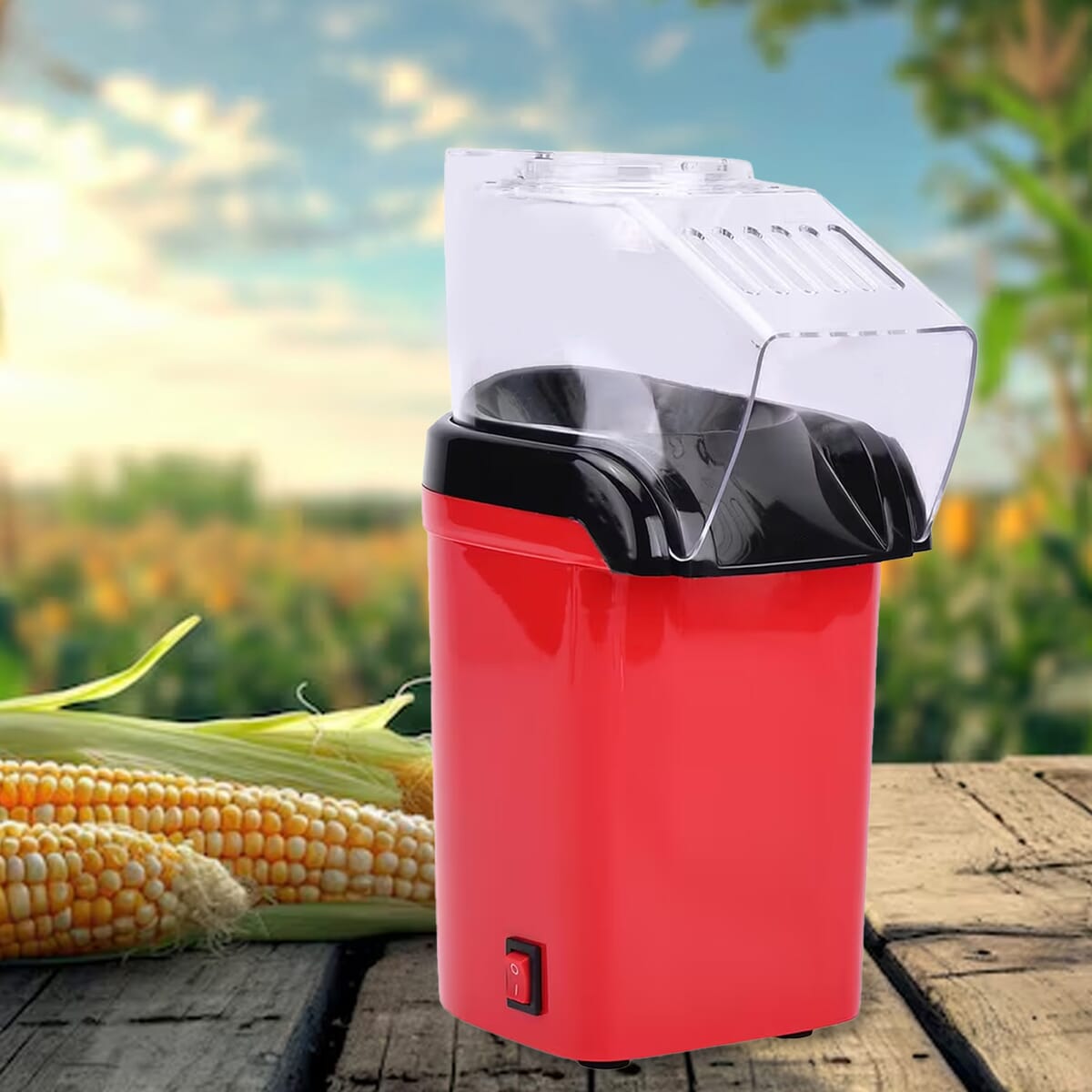 Symphony Home Hot Air Popcorn Maker with Power Cord 0.27L - Red image number 1