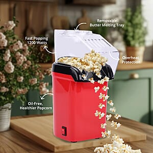 Symphony Home Hot Air Popcorn Maker with Power Cord 0.27L - Red