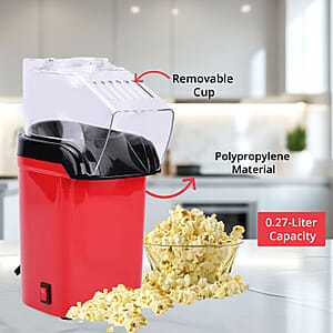 Symphony Home Hot Air Popcorn Maker with Power Cord 0.27L - Red