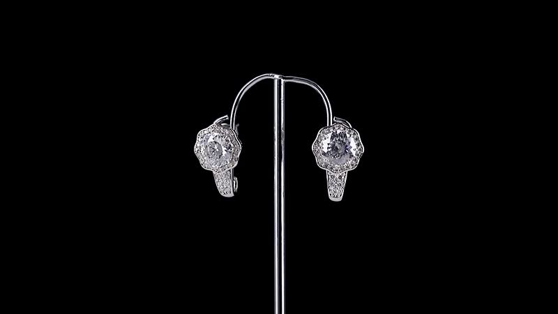 120 Faceted Moissanite (Rnd 8 mm) Stud Earrings in Rhodium Over Sterling Silver 4.15 ctw
