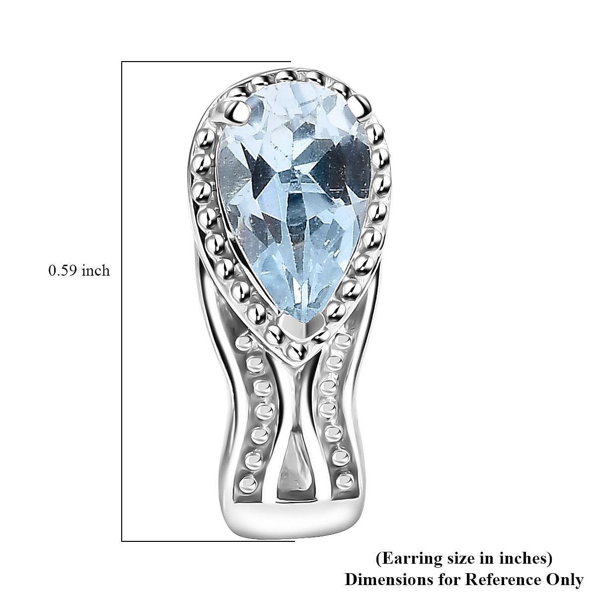 D'Joy Sky Blue Topaz 2.10 ctw Ocean Whisper Earrings in Platinum Over Sterling Silver 