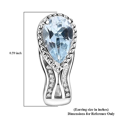 D'Joy Sky Blue Topaz 2.10 ctw Ocean Whisper Earrings in Platinum Over Sterling Silver 