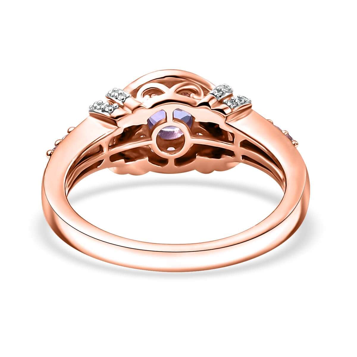 AAA Tanzanite and Multi Gemstone 1.10 ctw Blushing Twilight Ring in 18K Vermeil Rose Gold Over Sterling Silver (Size 10.0) image number 4