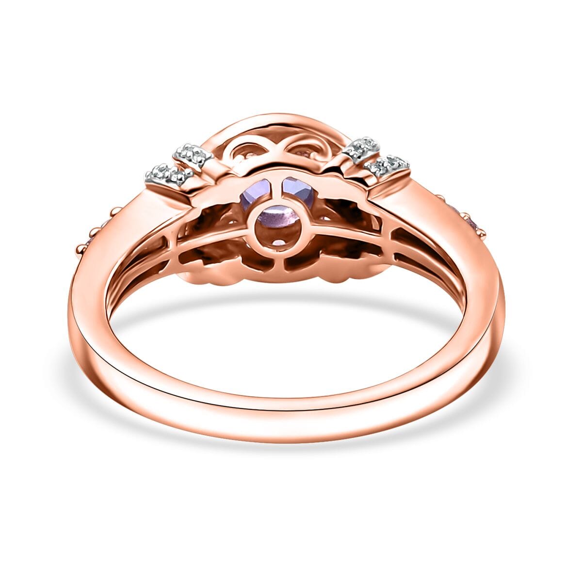 AAA Tanzanite and Multi Gemstone 1.10 ctw Blushing Twilight Ring in 18K Vermeil Rose Gold Over Sterling Silver (Size 7.0) image number 4