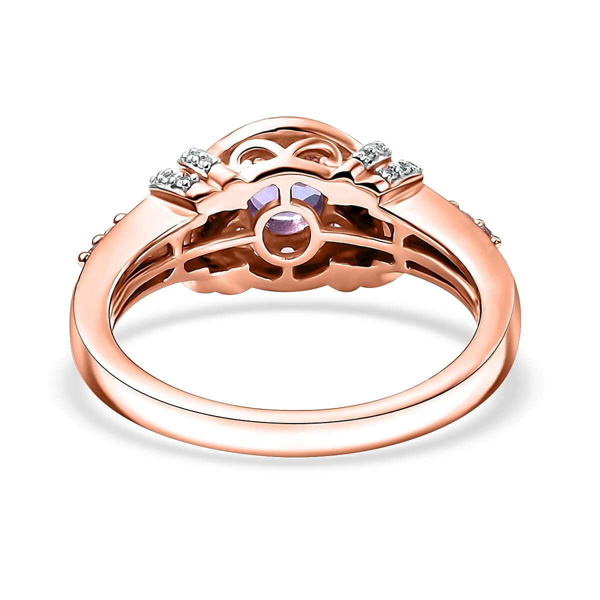 D'Joy AAA Tanzanite and Multi Gemstone 1.10 ctw Blushing Twilight Ring in 18K Vermeil Rose Gold Over Sterling Silver (Size 8.0) image number 4