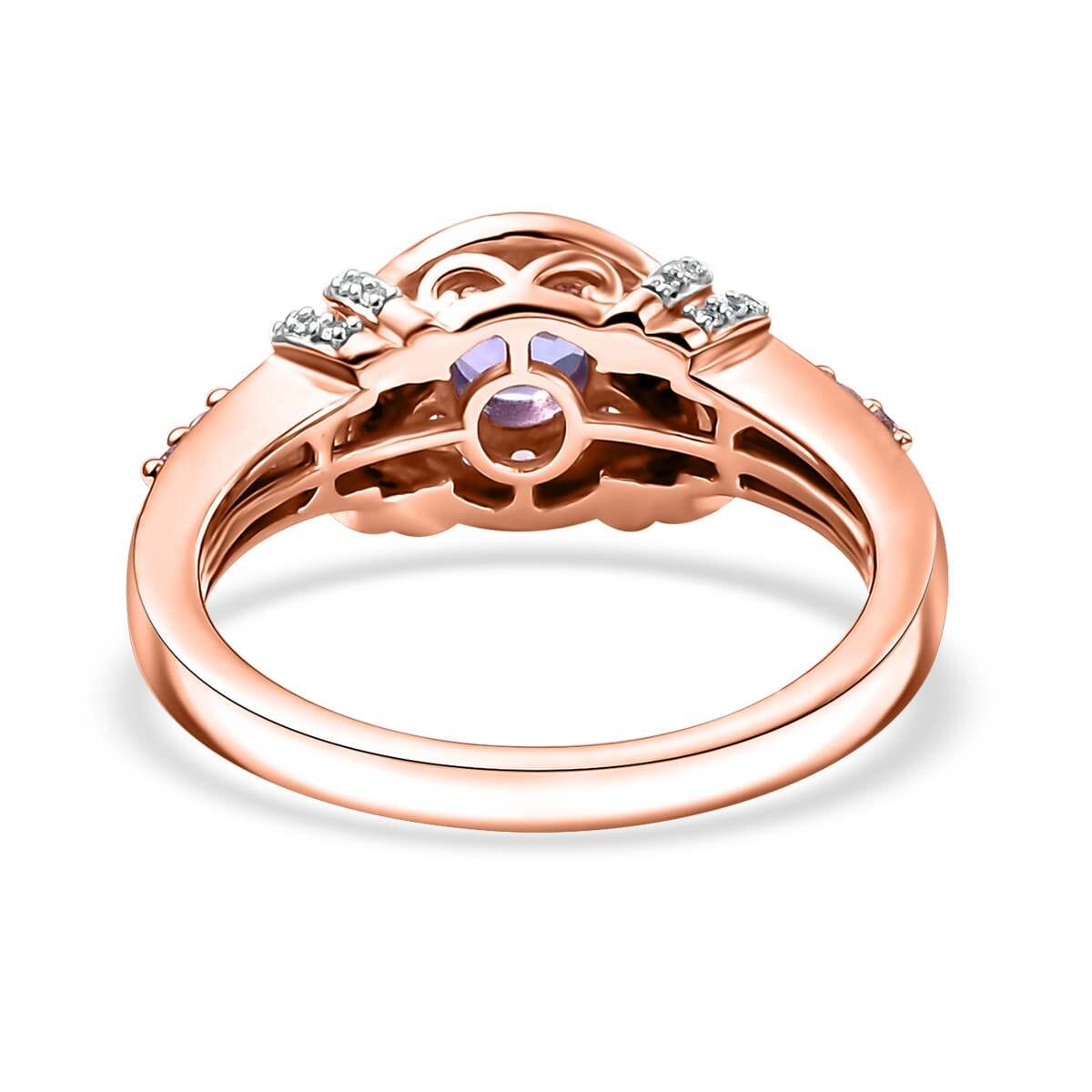 AAA Tanzanite and Multi Gemstone 1.10 ctw Blushing Twilight Ring in 18K Vermeil Rose Gold Over Sterling Silver (Size 9.0) image number 4