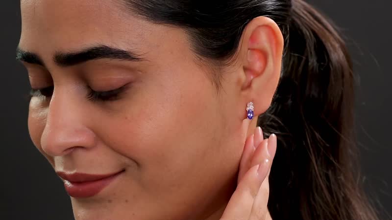 D'Joy AAA Tanzanite and Madagascar Pink Sapphire 1.00 ctw Earrings in 18K Vermeil Rose Gold Over Sterling Silver