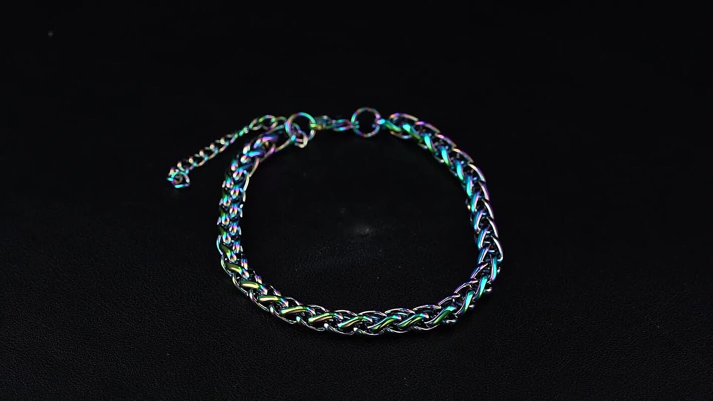 Spiga Chain Bracelet (7.50-9.50In) in ION Plated Rainbow Stainless Steel