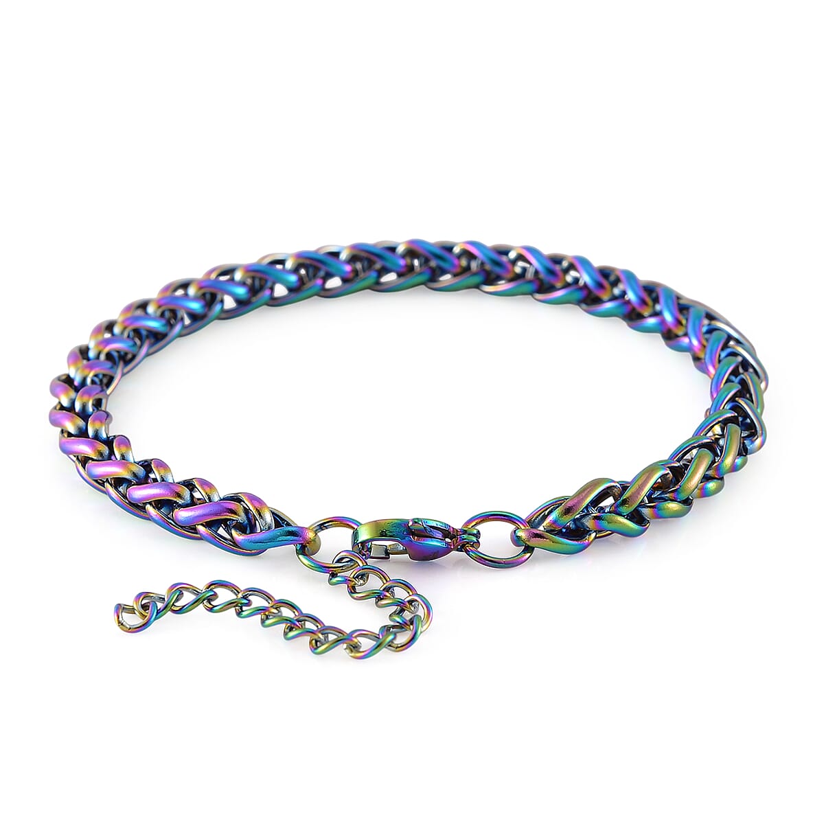 Spiga Chain Bracelet (7.50-9.50In) in ION Plated Rainbow Stainless Steel image number 2