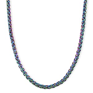 Spiga Chain Necklace in ION Plated Rainbow Stainless Steel 22-24 Inches