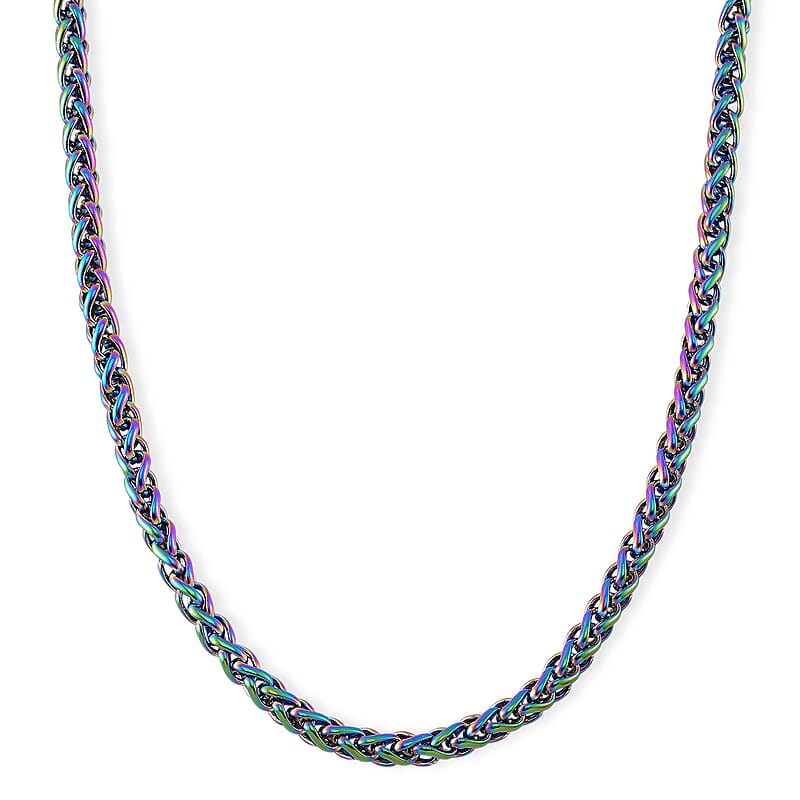Spiga Chain Necklace in ION Plated Rainbow Stainless Steel 22-24 Inches