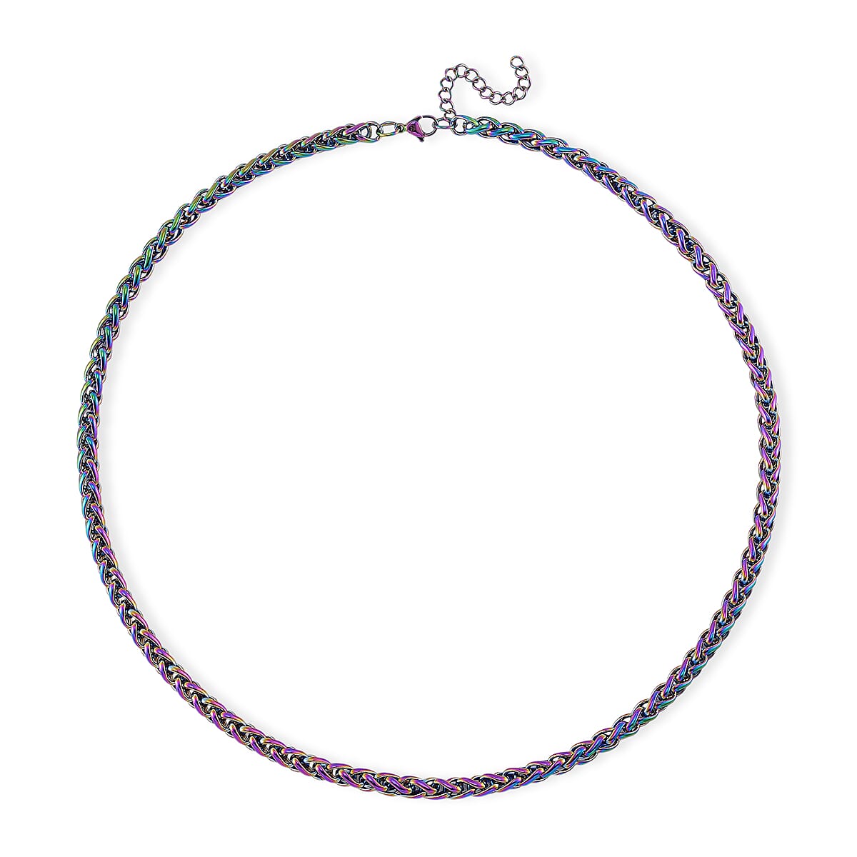 Spiga Chain Necklace in ION Plated Rainbow Stainless Steel 22-24 Inches image number 2