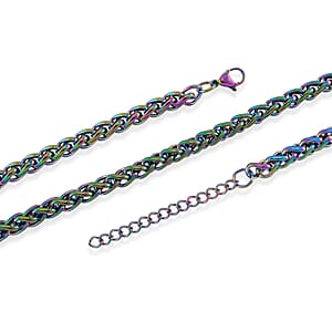 Spiga Chain Necklace in ION Plated Rainbow Stainless Steel 22-24 Inches