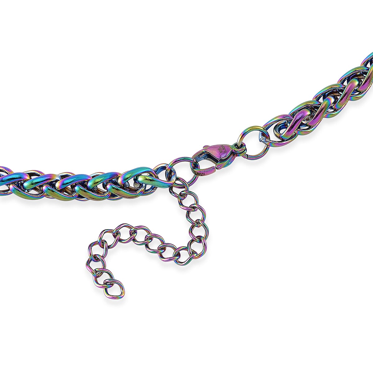 Spiga Chain Necklace in ION Plated Rainbow Stainless Steel 22-24 Inches image number 4