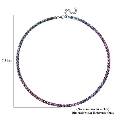 Spiga Chain Necklace in ION Plated Rainbow Stainless Steel 22-24 Inches