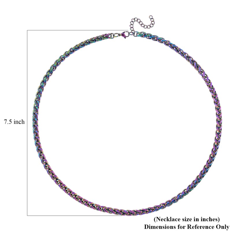 Spiga Chain Necklace in ION Plated Rainbow Stainless Steel 22-24 Inches