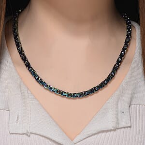 Byzantine Chain Necklace in ION Plated Rainbow Stainless Steel 22-24 Inches
