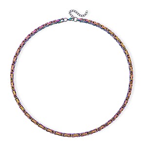 Byzantine Chain Necklace in ION Plated Rainbow Stainless Steel 22-24 Inches