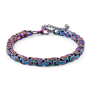 Byzantine Chain Bracelet in ION Plated Rainbow Stainless Steel (7.50-9.50In)