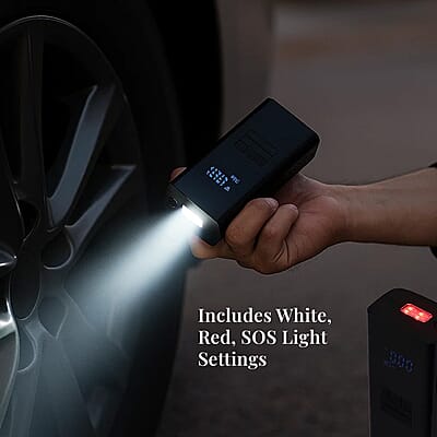Car Jump Starter And Tire Inflator Air Compressor Pump with Digital Pressure Gauge