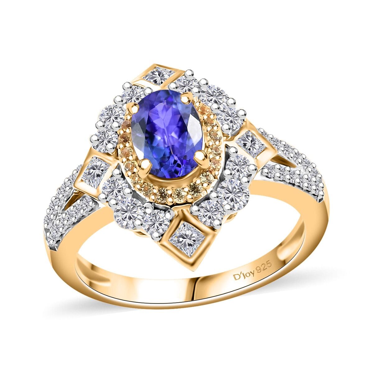 AAA Tanzanite, Multi Gemstone Ring in 18K Vermeil YG Over Sterling Silver (Size 10.0) 1.70 ctw image number 0