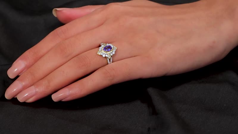 AAA Tanzanite, Multi Gemstone Ring in 18K Vermeil YG Over Sterling Silver (Size 10.0) 1.70 ctw