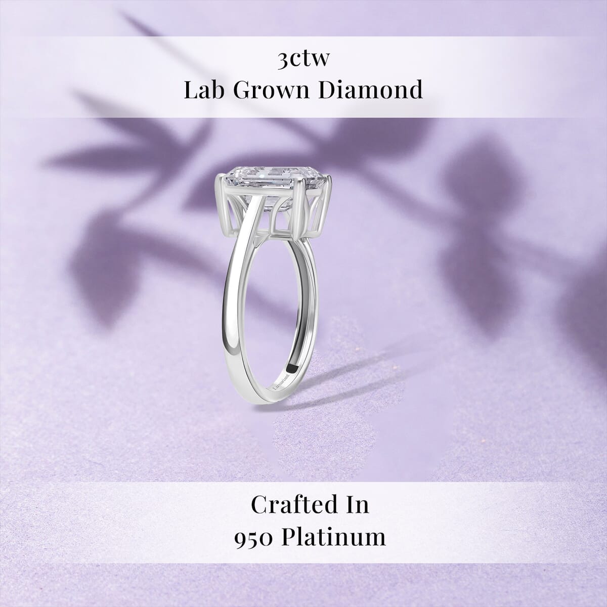 IGI Certified 950 Platinum Luxuriant Lab Grown Diamond (G, VS2) Solitaire Ring (Size 11.0) (4.70 g) 3.00 ctw image number 2