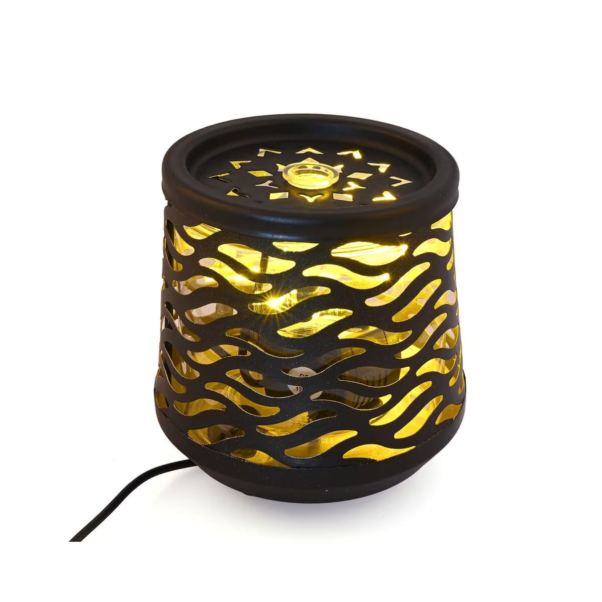 Indoor Wave Pattern Water Fountain with Warm Yellow LED Light image number 0