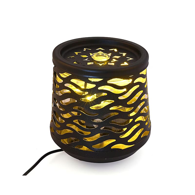 Indoor Wave Pattern Water Fountain with Warm Yellow LED Light