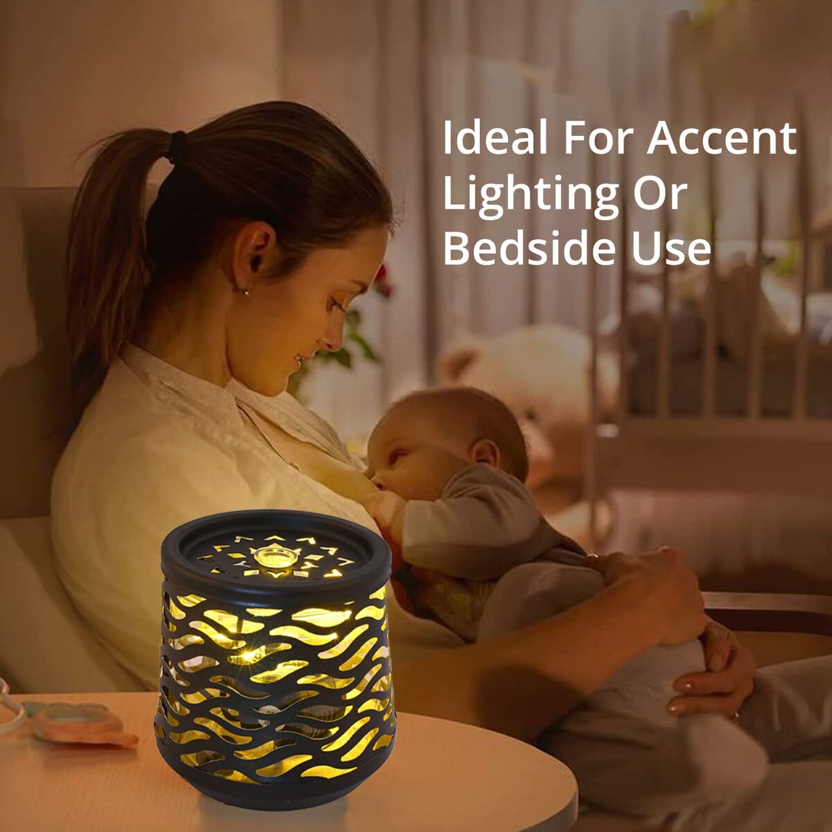 Indoor Wave Pattern Water Fountain with Warm Yellow LED Light image number 5