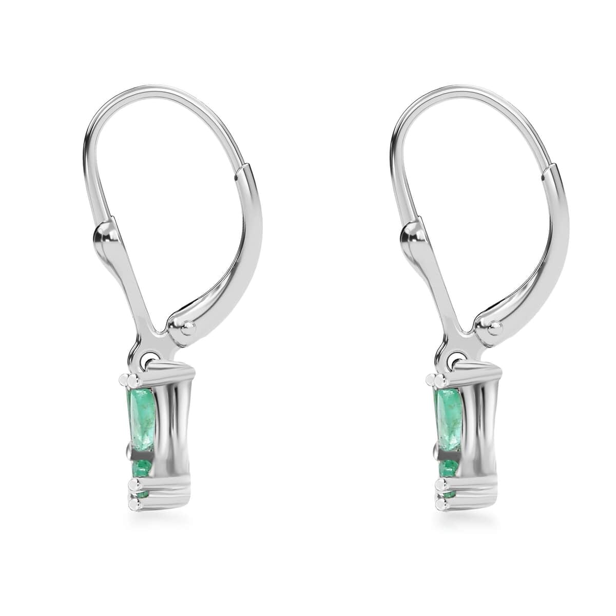 Kagem Zambian Emerald 0.75 ctw Butterfly Earrings in Rhodium Over Sterling Silver image number 3