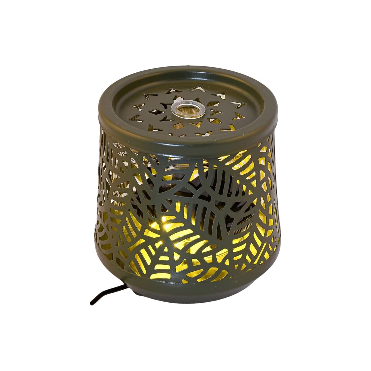 Indoor Leaf Pattern Water Fountain with Warm Yellow LED Light image number 0
