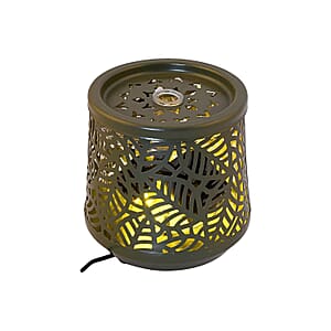 Indoor Leaf Pattern Water Fountain with Warm Yellow LED Light