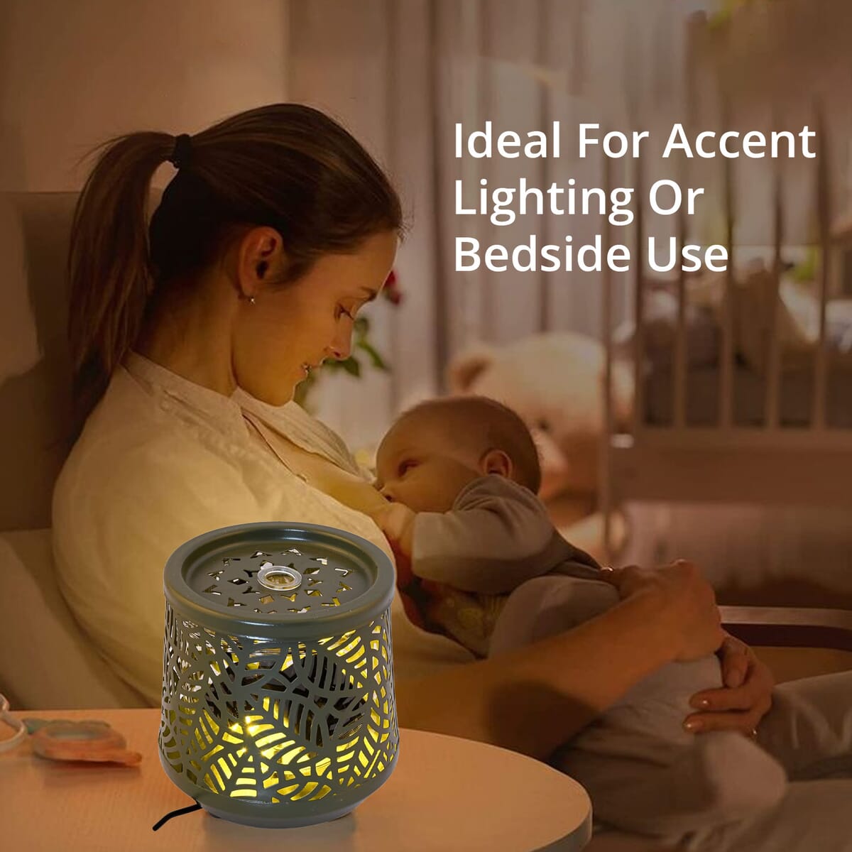 Indoor Leaf Pattern Water Fountain with Warm Yellow LED Light image number 5