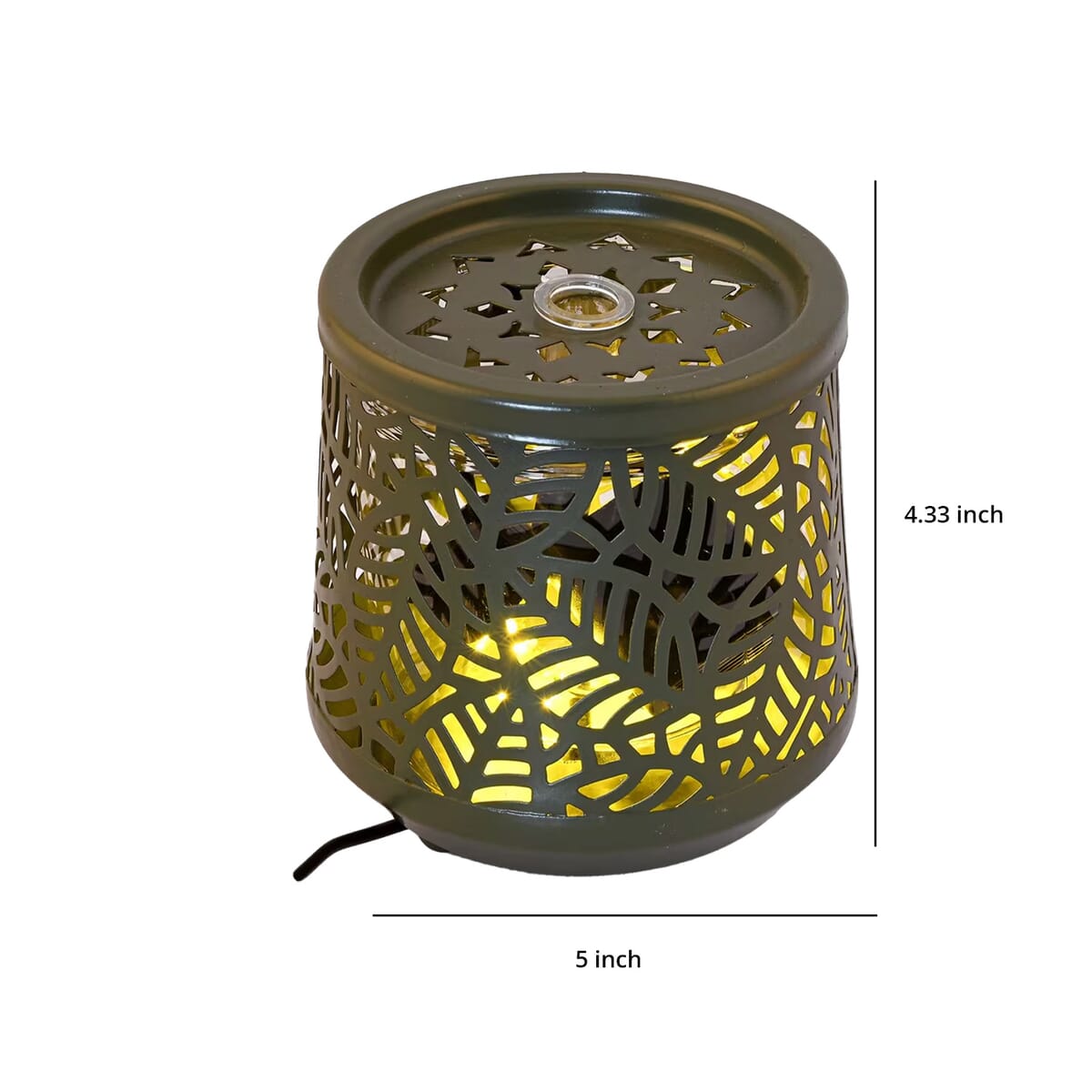 Indoor Leaf Pattern Water Fountain with Warm Yellow LED Light image number 6