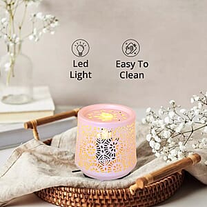 Indoor Flower Pattern Water Fountain with Warm Yellow LED Light