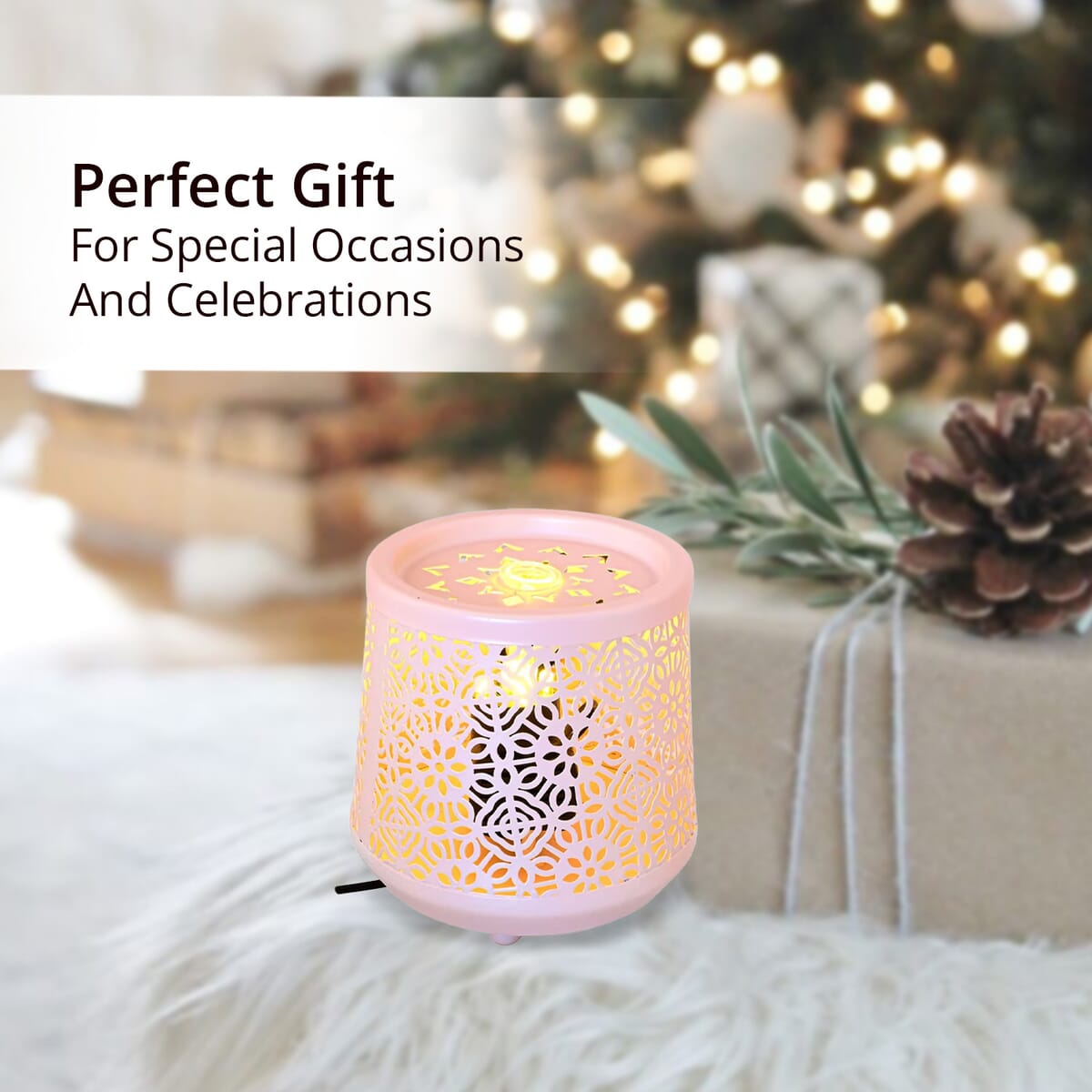 Indoor Flower Pattern Water Fountain with Warm Yellow LED Light image number 4