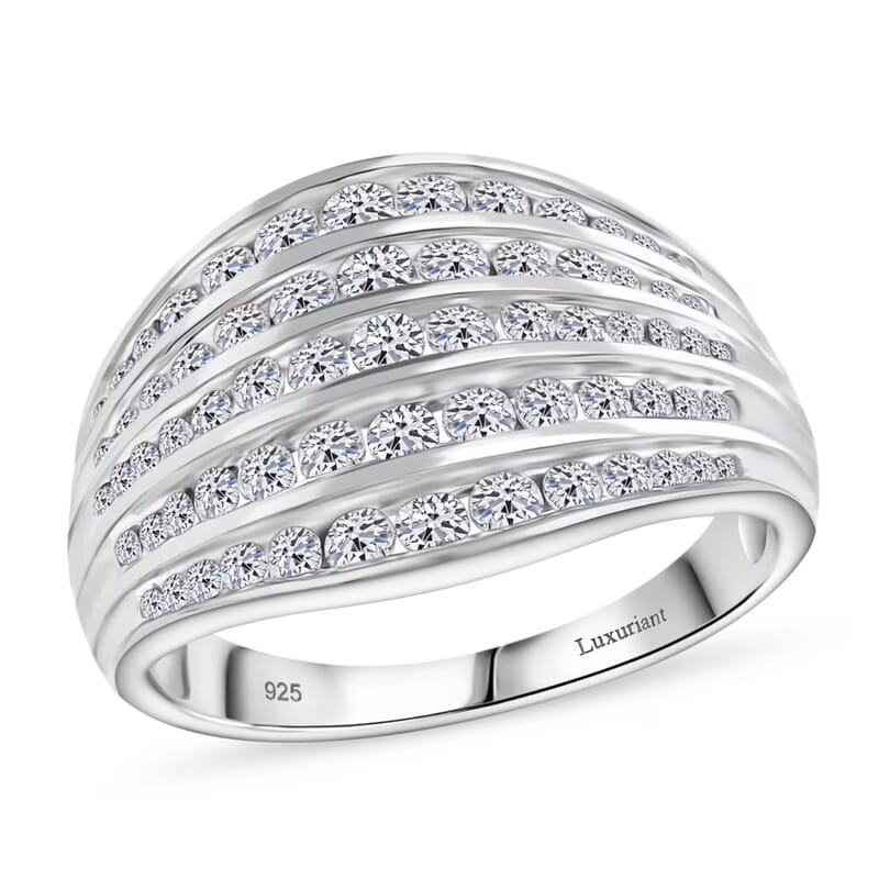 Luxuriant Lab Grown Diamond G-H SI 1.50 ctw Ring in Rhodium Over Sterling Silver (Size 10.0)