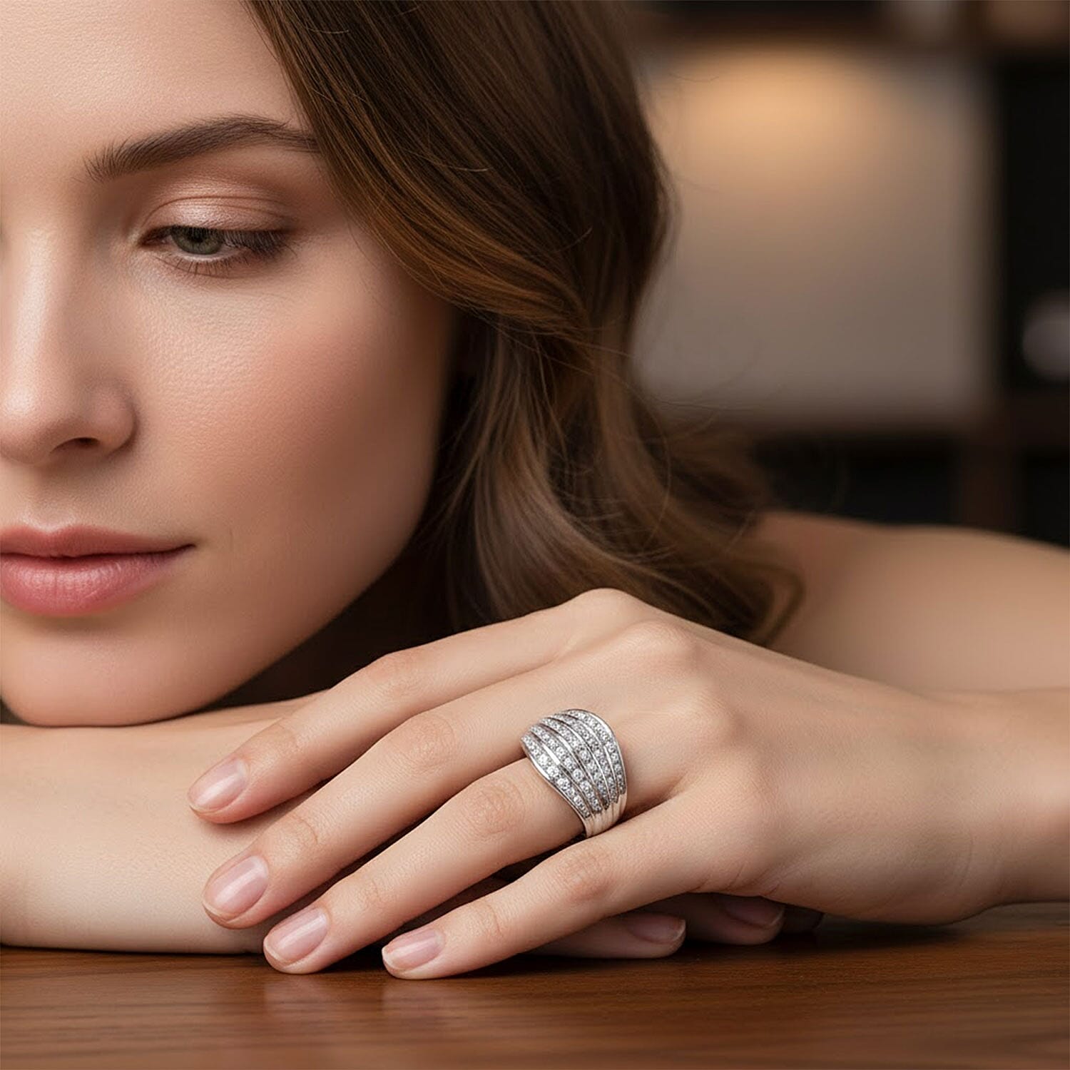 Platinum Over Sterling Silver / 10