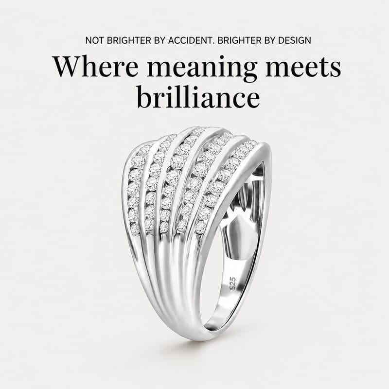 Luxuriant Lab Grown Diamond G-H SI 1.50 ctw Ring in Rhodium Over Sterling Silver (Size 10.0)