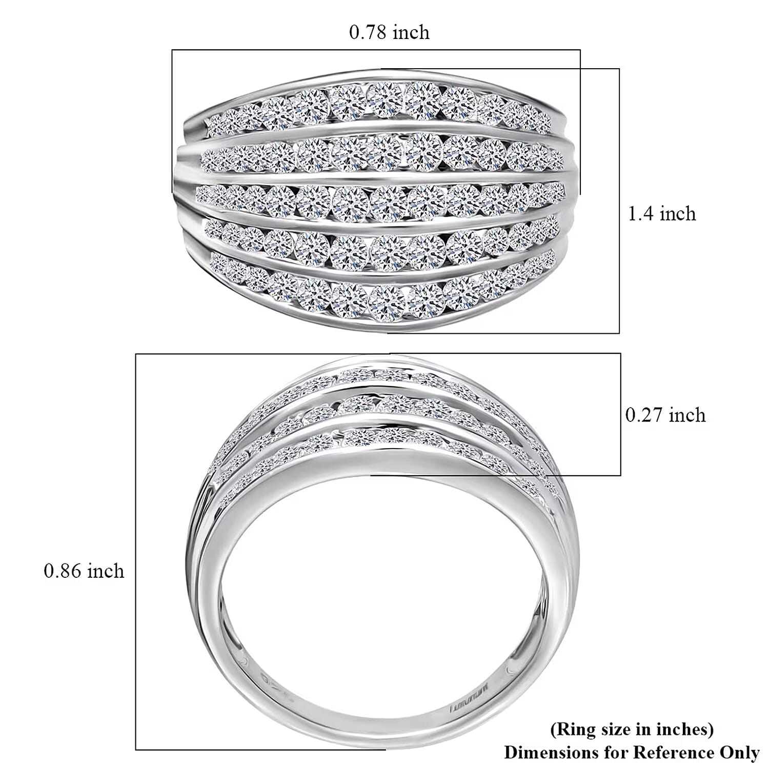 Luxuriant Lab Grown Diamond G-H SI 1.50 ctw Ring in Platinum Over Sterling Silver (Size 10.0) (Del. in 10-12 Days)